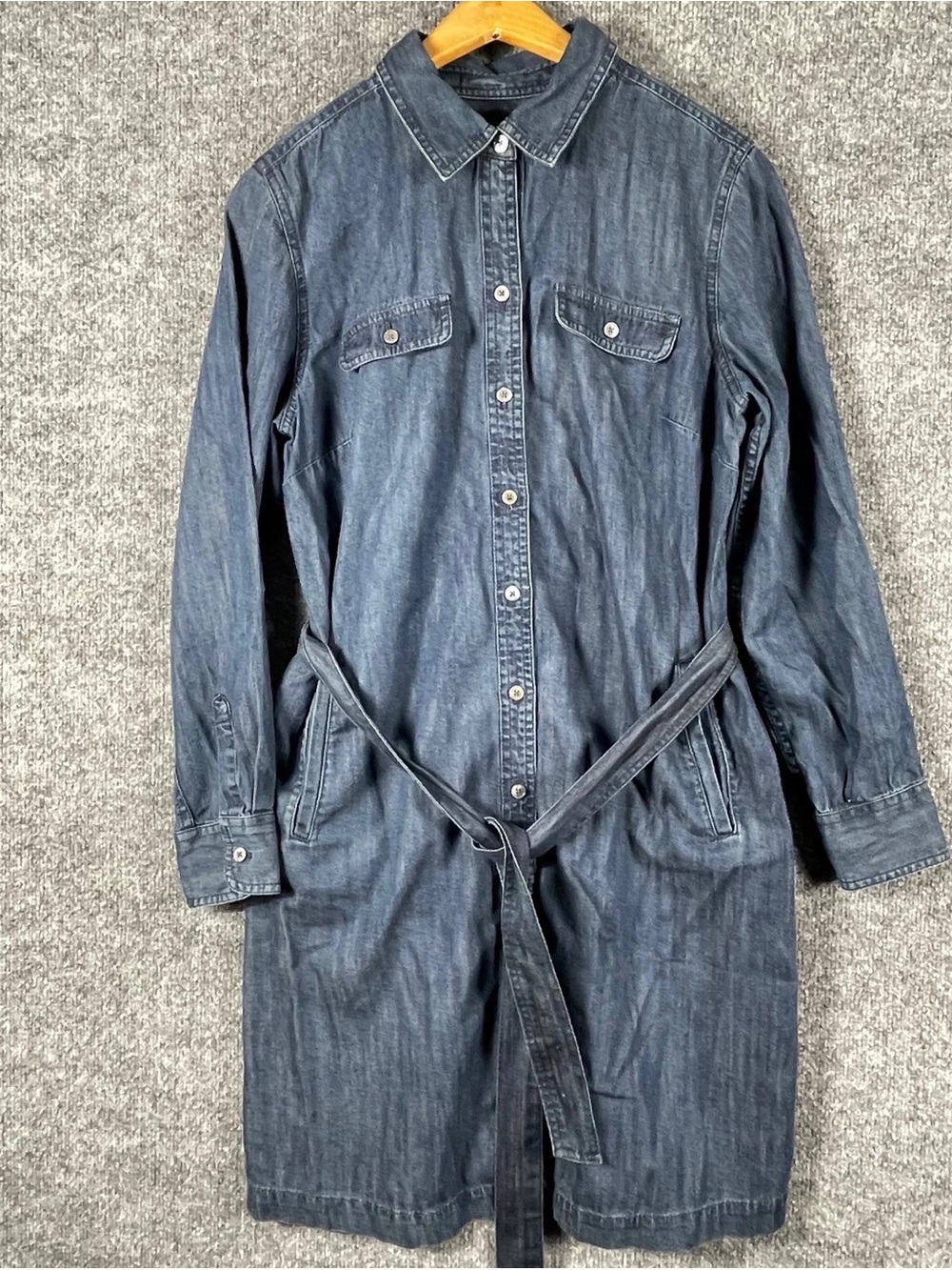 Talbots Dark Denim Shirt Dress with Belt